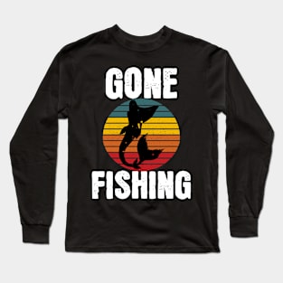 Gone Fishing Mermaid Sunset Long Sleeve T-Shirt